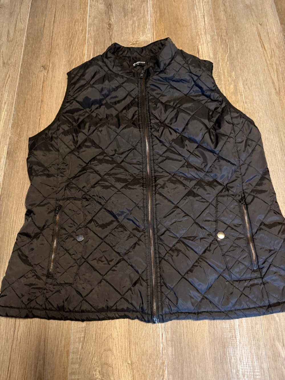 Fuinloth Black Quilted Zip-Up Vest